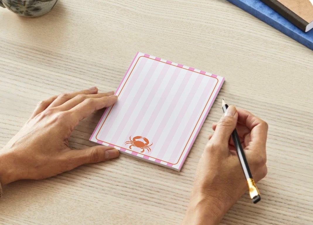 Pink & Orange Crab Notepad Medium