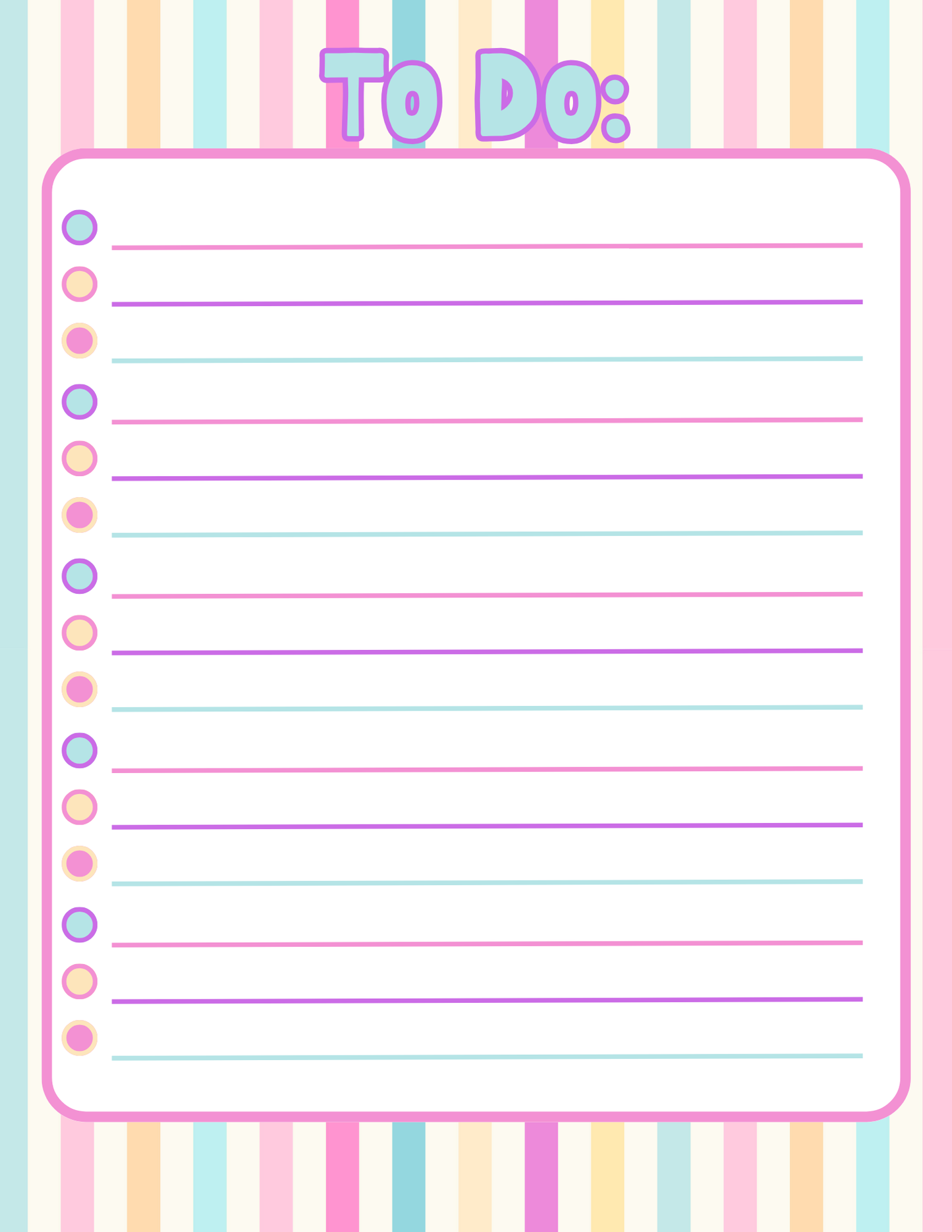 Colorful To Do Notepad Medium