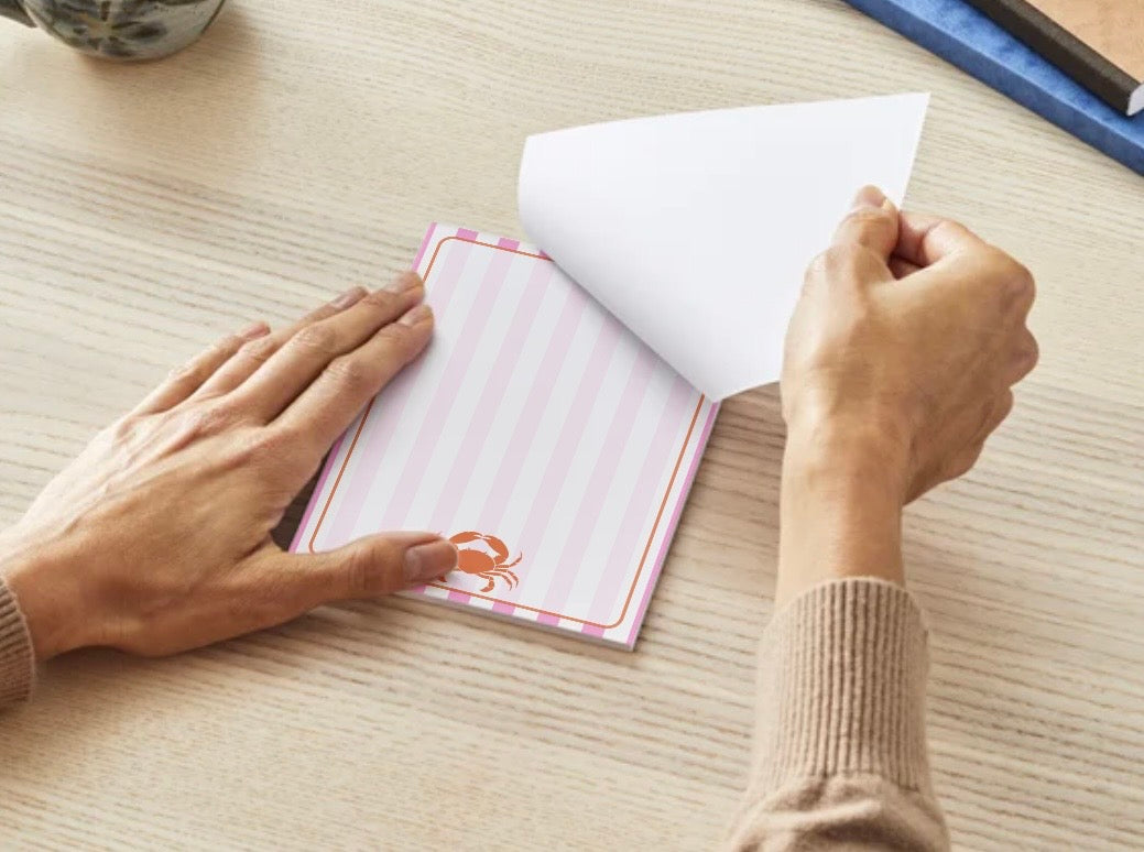 Pink & Orange Crab Notepad Medium