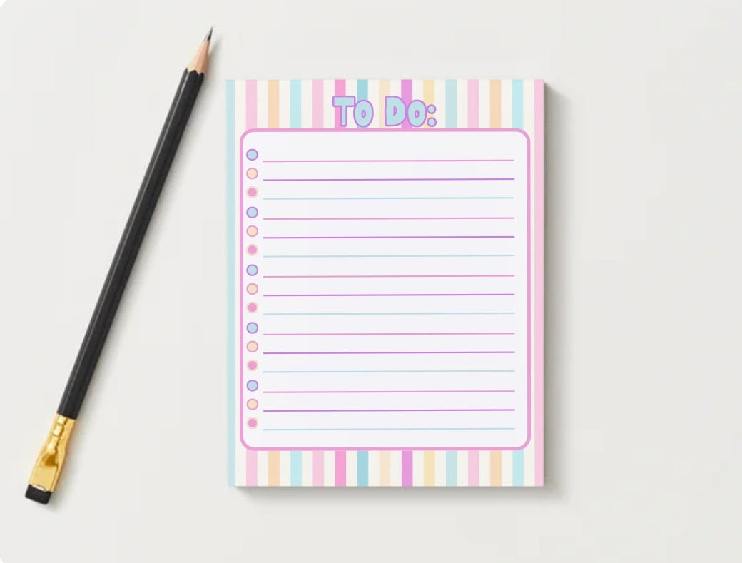 Colorful To Do Notepad Medium