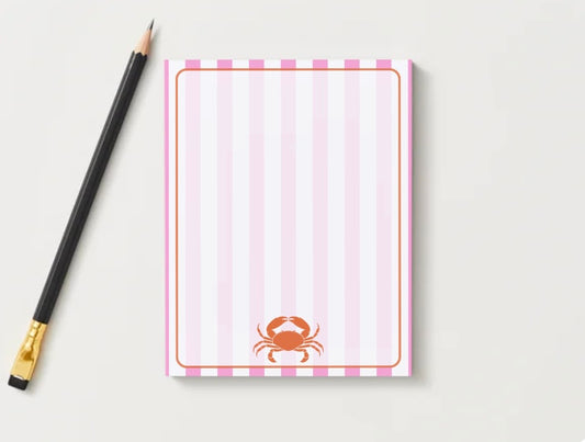 Pink & Orange Crab Notepad Medium