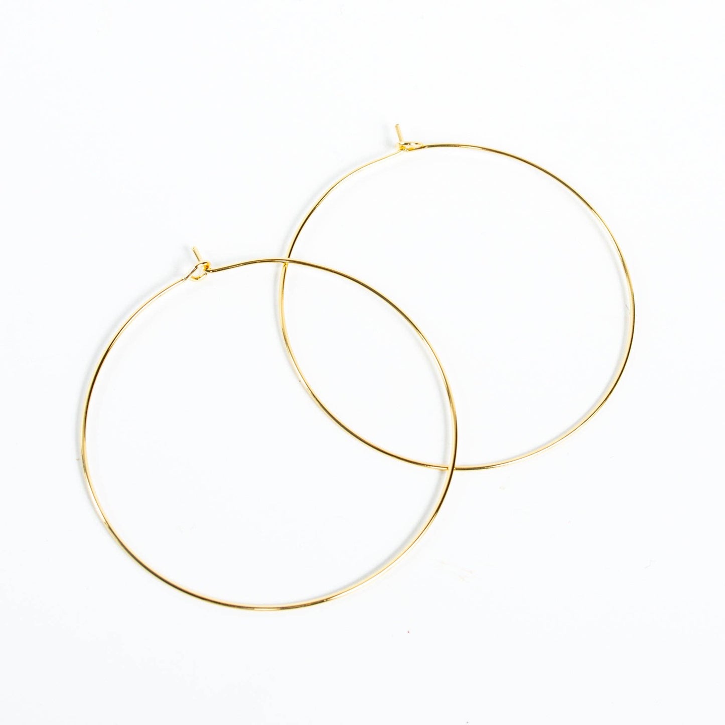 Lola Wire Gold Hoops-Large