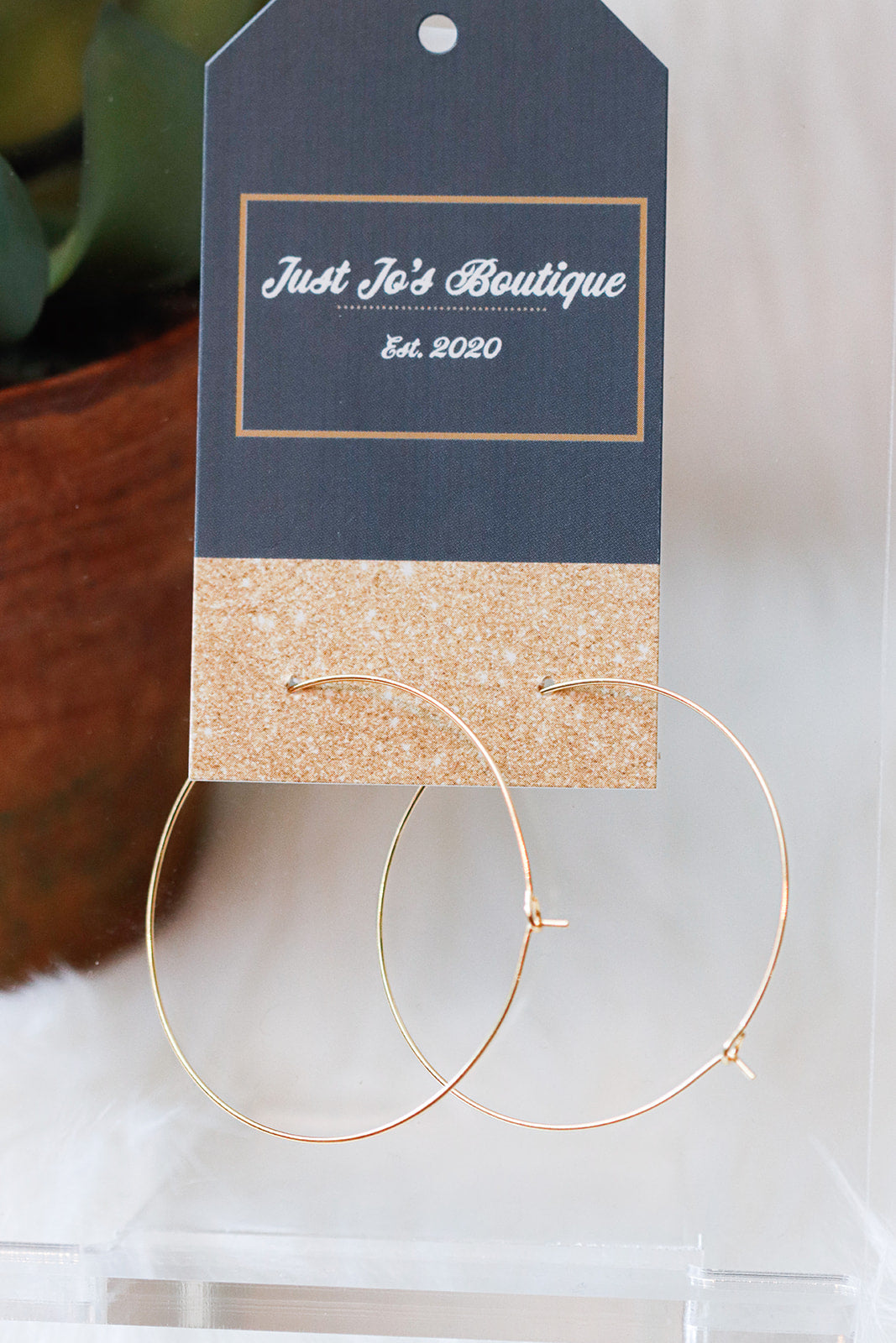 Lola Wire Gold Hoops-Large