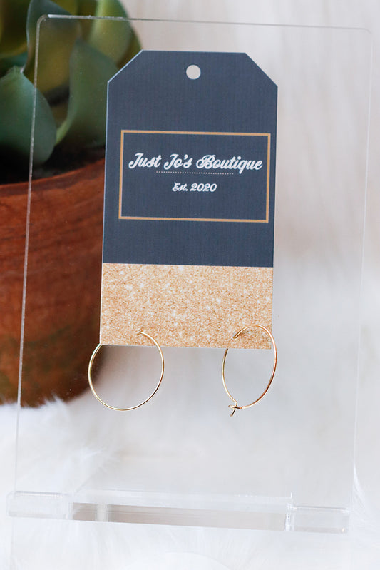 Lola Wire Gold Hoops-Small